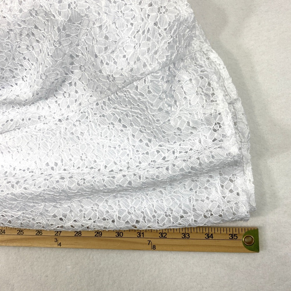 Rabbit Design Babydoll Dress Womens Size 8 White Lace Fairycore Dainty‎ Event - Picture 10 of 10